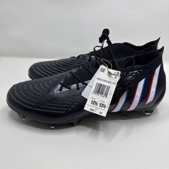 Adidas Predator Edge.1 FG “Edge of Darkness” Black Soccer Cleats Men’s Size 12.5 - Picture 3 of 5
